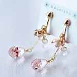 花びらの雫ピアスorイヤリング- ﾋﾟﾝｸ -