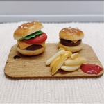 ミニチュアフード　ハンバーガーセット