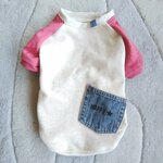 犬服！Ｌsize　スター袖デニムポケット　完成品