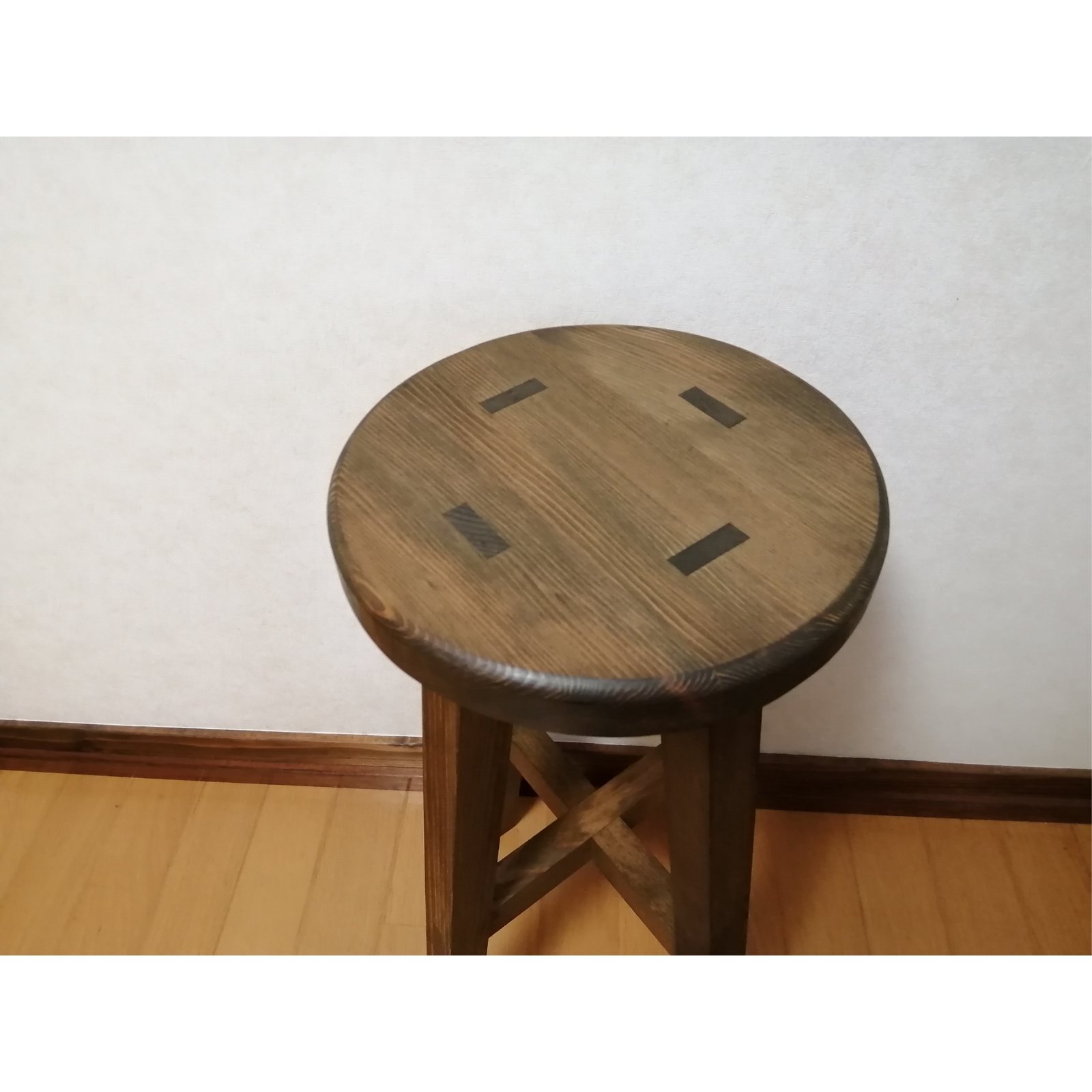 手作りスツール　木製　座面高43cm 木製スツール 高さ43cm 丸椅子 stool - スツールショップ