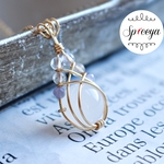 宇宙＊ホワイトジェイド＊タンザナイト・ラブラドライト・アクアクリスタル＊ネックレスチャーム