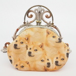 受注製作「むっちゃ可愛い柴犬・口金16.5センチ」のがま口バッグ　