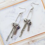 シルバー ジャラジャラクリップピアス