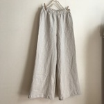 フレンチリネンバイオウォッシュ加工Fで作ったワイドパンツ