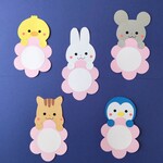 動物　お花　メッセージカード