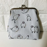 専用ページ☆息災文鳥 がま口ポーチ&文鳥と小花 12cmファスナーポーチ