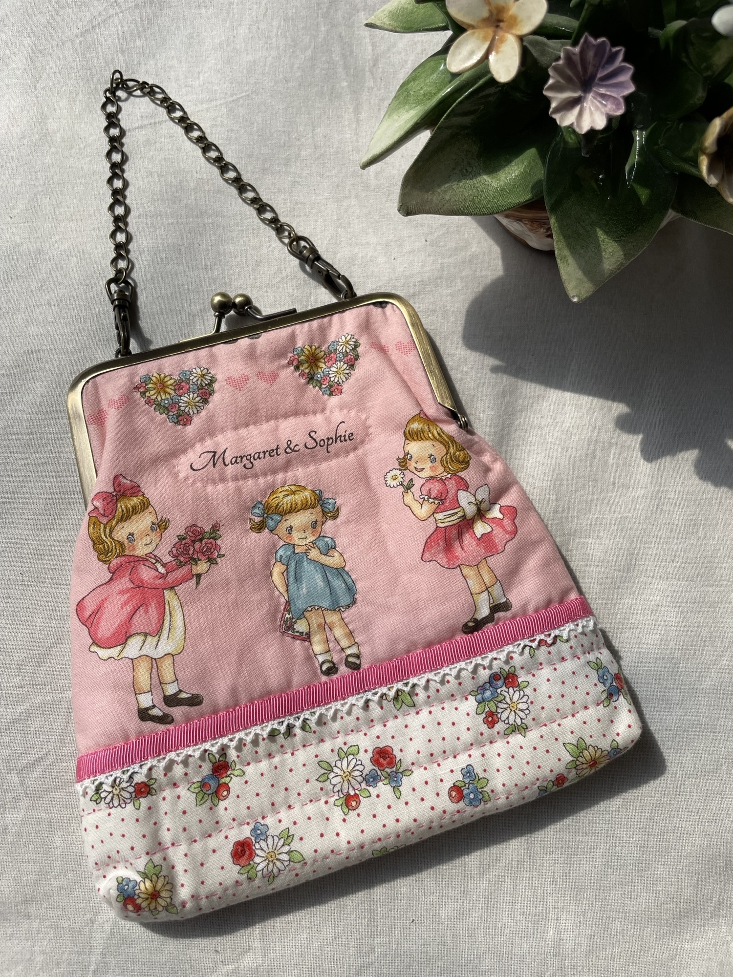 アンティークキルトマルチカバー♡ハンドメイド·͜· ♡ アンティークキルトでマルチカバー·͜· ♡