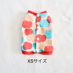 [犬服] XSサイズ 完成品 チワワ　　　　　　　　　　　リンゴ柄ミニ裏毛ニット バックオープン タンクトップ