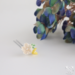 桜✤人形用かんざし　⊰檸檬色⊱ 　つまみ細工　髪飾り　ドール　リカちゃん　オビツ11　1/6ドール