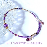 ［再販3］💜アメジスト💜一連　コイルブレスレッド　アメジスト　水晶　天然石　