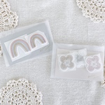 【虹×くすみカラーお花ワッペンセット】刺繍職人さんのシールワッペン 虹(パステルカラー)とお花(くすみカラー)のセット