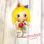 ☆THIERRY☆イーマリーちゃん着せ替えお洋服 どっちも前2wayサロペット　ローズ　ストロベリー　ヘアーリボン　ネックレス