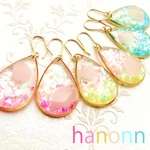  サクラひらりドロップピアス