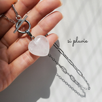 ” necklace "  crystal heart ♡ / マンテル シルバー ネックレス  ぷっくり クリスタル ハート