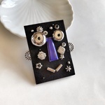 愛嬌たっぷり　ロボットフェイス２　ビーズ刺繍ブローチ