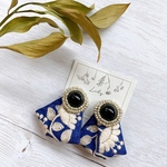 新作！1点もの◆カジュアルBlueインド刺繍ピアス/イヤリング◆