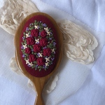 Burgundy rose 刺繍手鏡