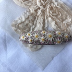 小花 刺繍バレッタ（小）