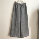 ハウンドトゥースチェックリネンで作ったワイドパンツ