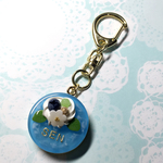 再販！名前入り☆blue white flowerケーキのキーホルダー