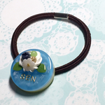 名前入り☆blue white flowerケーキのヘアゴム