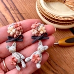 ちいさな花束とねこさんイヤリング(ピアス)*.＊