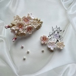 桜の髪飾り　ベージュ　🌸