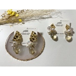 ゴールドクリアガラスピアス