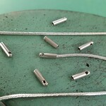 [1m&10pcs] サージカル ステンレス スクエア スネークチェーン 留め具 セット スネークチェーン