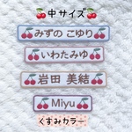 さくらんぼのお名前ワッペン＊中＊くすみカラー