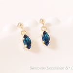 【SALE】スワロフスキー14kgf リーフピアス