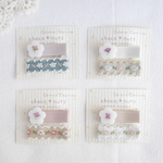 𓊆受注制作𓊇おはなのかたちともこもこのベビー用ヘアクリップ𖧷２個セット