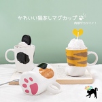 桜ティースプーン付き　猫あしマグカップ