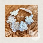 再販【感謝SALE 580円】パンジーレースのヘアバンド（ホワイト）ベビー&キッズ