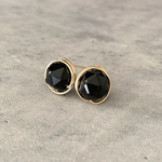 モリオン(黒水晶)ゴールドピアス14kgf 