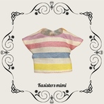 【送料無料】くすみレインボーTシャツ【ブライス】【リカちゃん】【ブライスアウトフィット】【リカちゃん服】