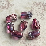 【12x8㍉12個】チューリップ＊purple & red purple & silver＊チェコビーズ＊花＊フラワー＊蕾