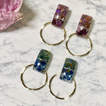 シェルピアス・イヤリング＊ドライフラワーピアス・イヤリング＊レジンピアス・イヤリング＊キラキラ＊ゆらゆら＊ブルー＊パープル