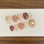 ネイルチップ　春ネイル　ミラー　ニュアンスネイル