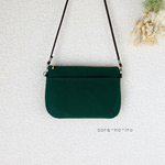 シンプル＊帆布　ショルダーバッグ＊ポシェット＊サコッシュ　ダークグリーン