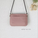 シンプル＊帆布　ショルダーバッグ＊ポシェット＊サコッシュ　コーラルピンク