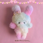 お迎えが決まりました。r様専用♡ユメカワウサちゃん♡綿菓子みたいフワフワうさぎ♡手のひらサイズのぬいぐるみ♡①