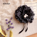 ブラックダリアのコサージュ    サイドリボン