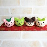和菓子な猫さんそろい踏み（桜もち・ウグイスもち・あんころもち・柏もち）
