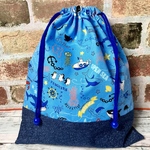 体操着袋(縦35cm×横30cm)【ハンドメイド】お魚柄柄