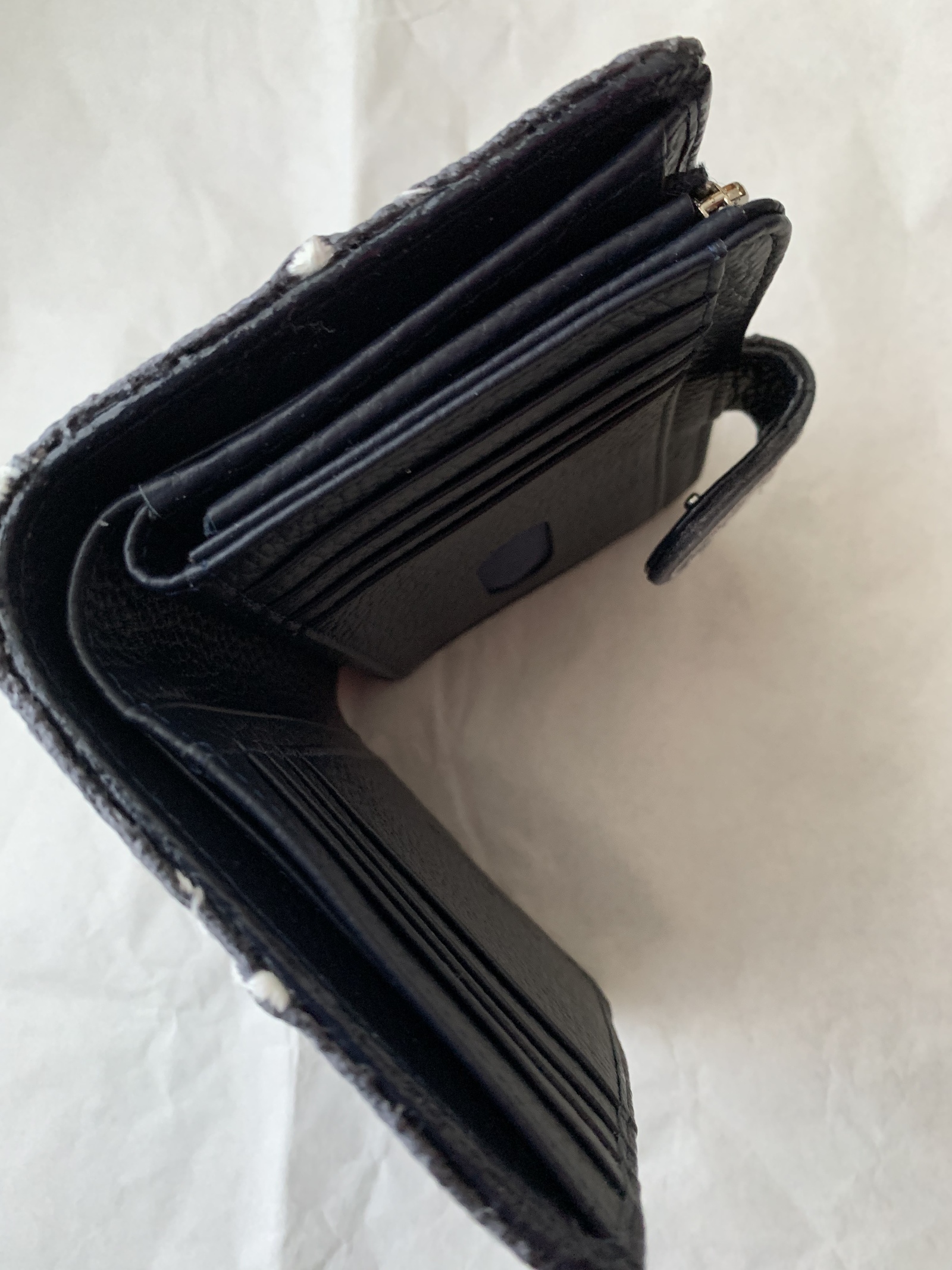ミナペルホネン navyタンバリン＊本革二つ折り財布 - オレンジ