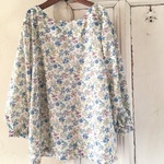 再販＊四角い貝ボタンのゆったりブラウス