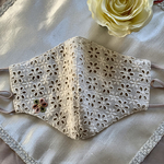 大きいサイズ　ベージュ×ベージュ 花　レース　ワンポイント　　　刺繍