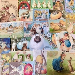 (再販×7)🐇イースターのコラージュペーパー🌷＊コラージュ素材＊ジャンクジャーナル
