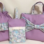 kiyo-san124様専用♡入園・入学３点セット＊パープルの花柄ビックリボン